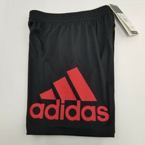 Adidas Shorts Boys Black Red Active Stretch Shorts Size 4, New with Tag